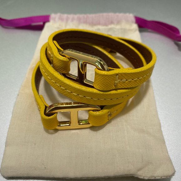 Tory Burch Jewelry - FINAL SALE Tory Burch Triple Wrap Yellow Bracelet